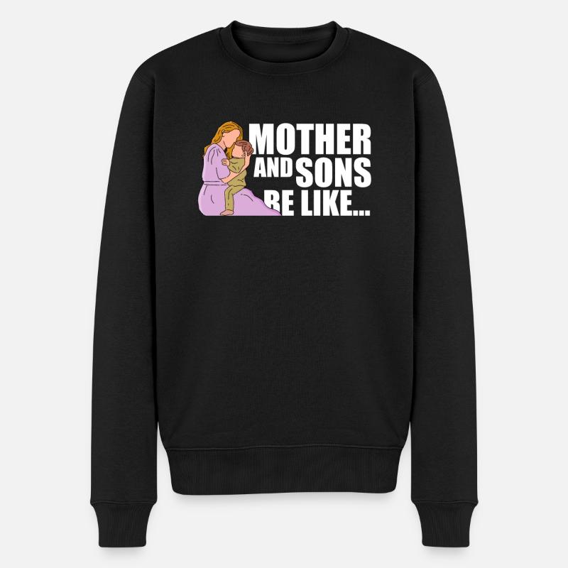 Mom Mutter Sohn - Männer Premium Bio Pullover - Schwarz