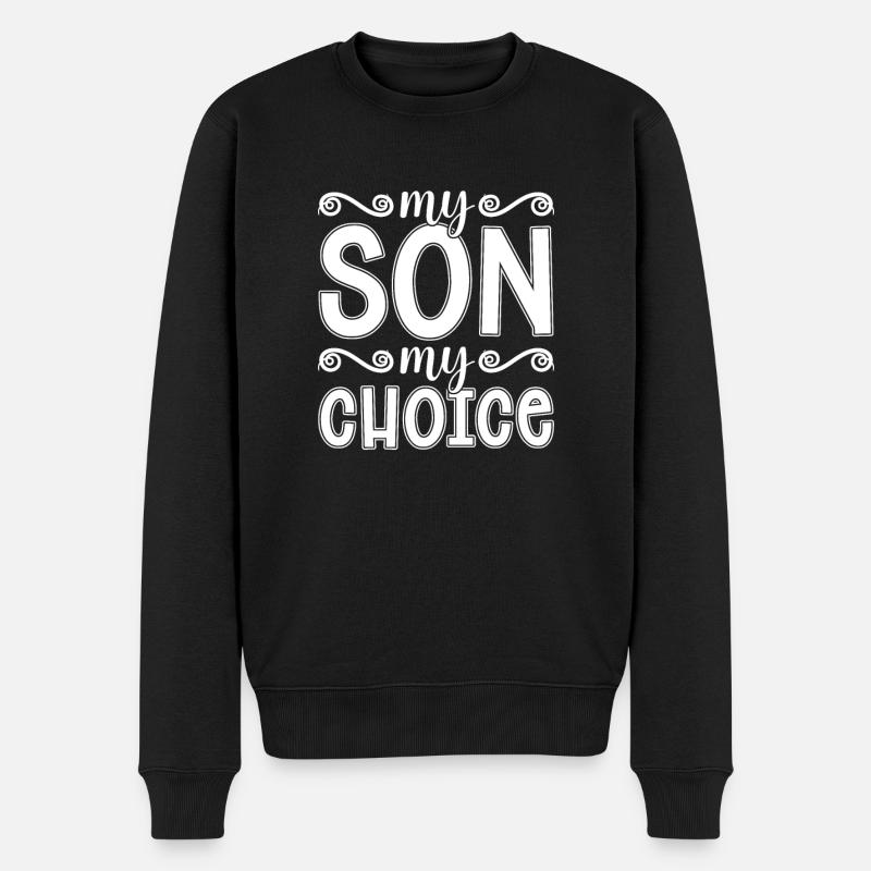 Mom Mutter Sohn - Männer Premium Bio Pullover - Schwarz