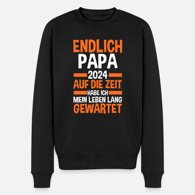 Werdender Papa 2033 - Männer Premium Bio Pullover - Schwarz