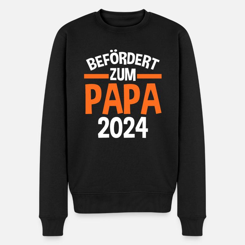Werdender Papa 2030 - Männer Premium Bio Pullover - Schwarz