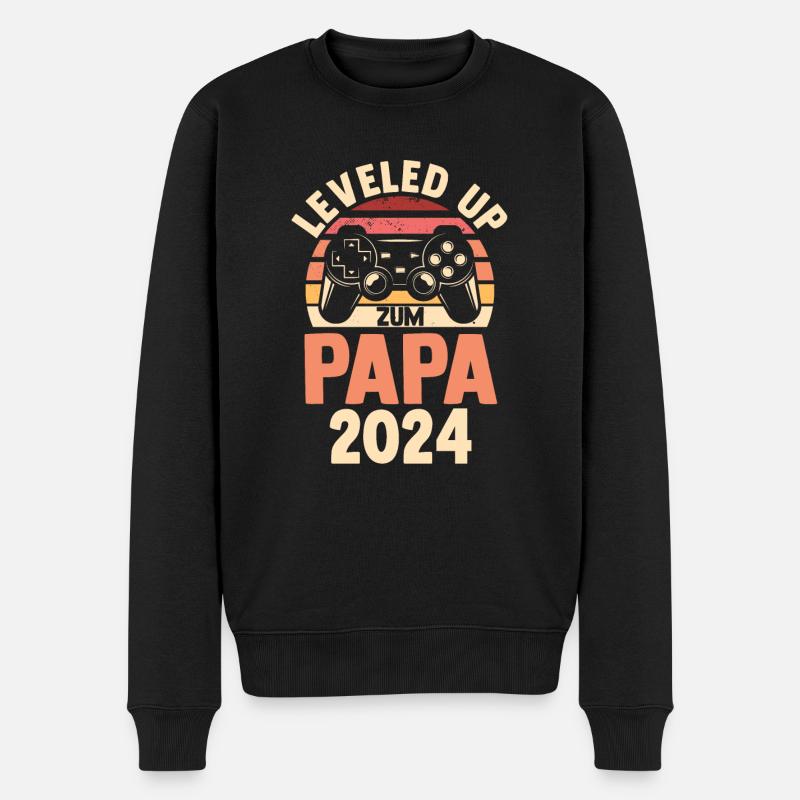 Werdender Papa 2035 - Männer Premium Bio Pullover - Schwarz