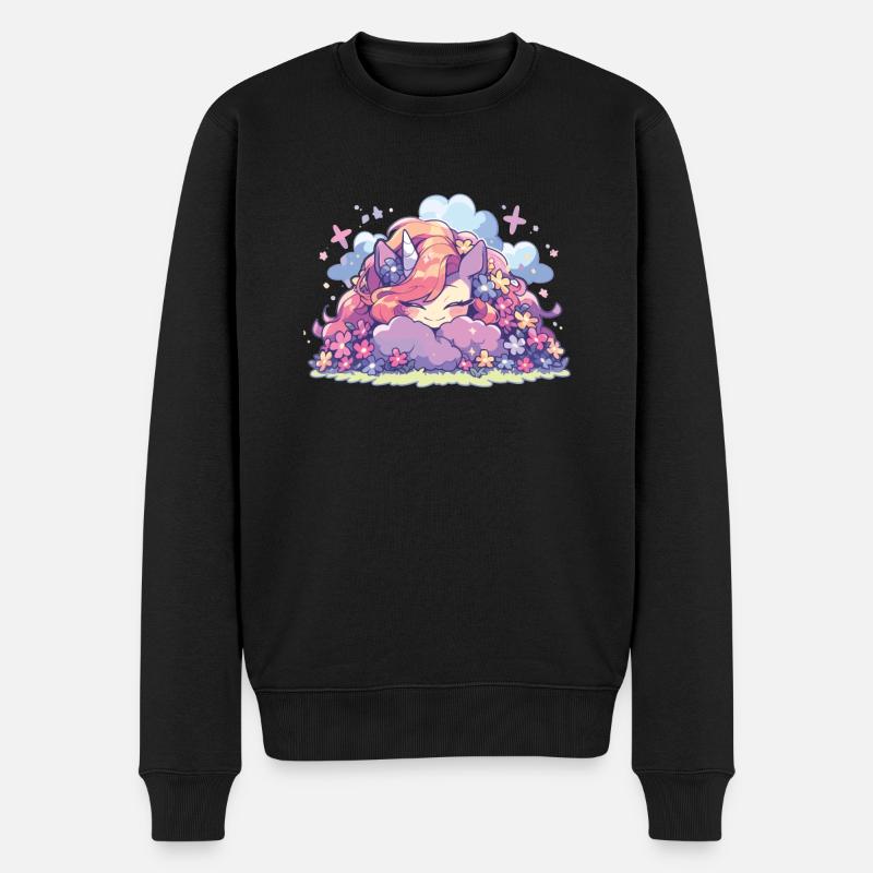 Einhörner Regenbogen Einhorn Regenbogen - Männer Premium Bio Pullover - Schwarz