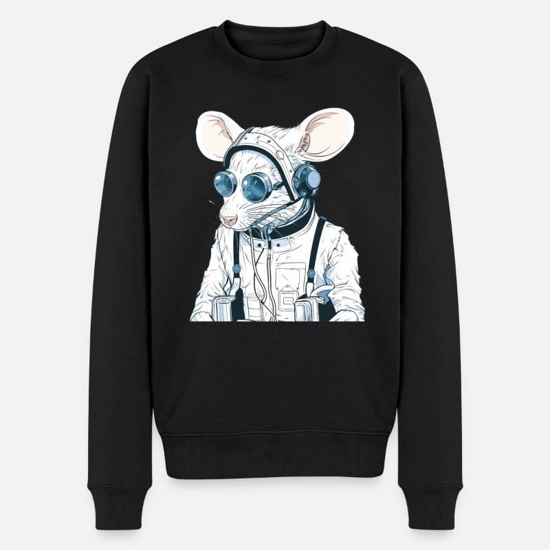 Souris, Gaming, Pilote, Nerd, Drôle, Rat de laboratoire - Pull Premium bio Homme - noir