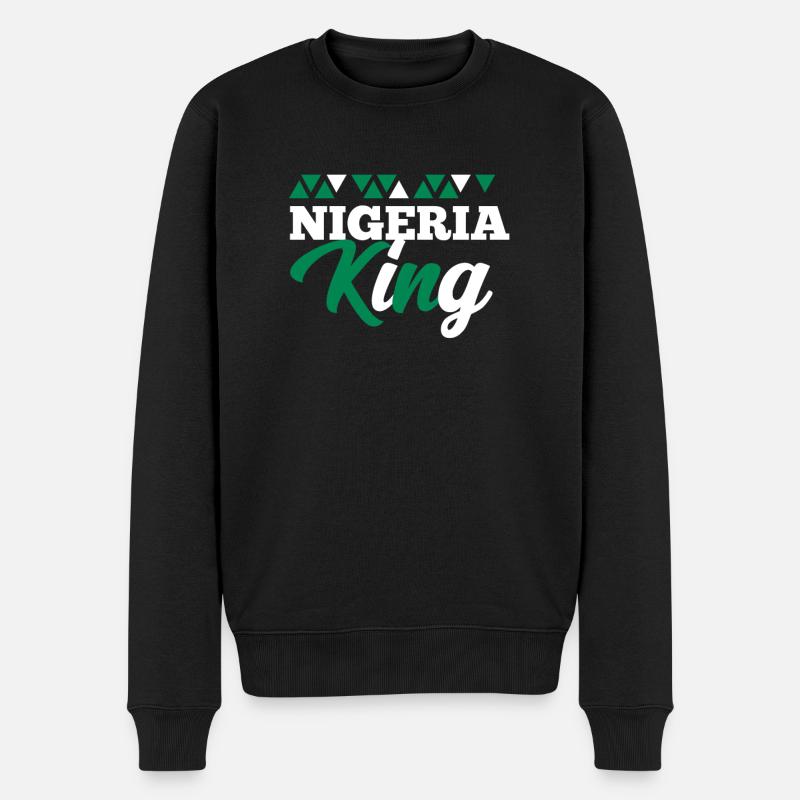 Nigeria - Männer Premium Bio Pullover - Schwarz