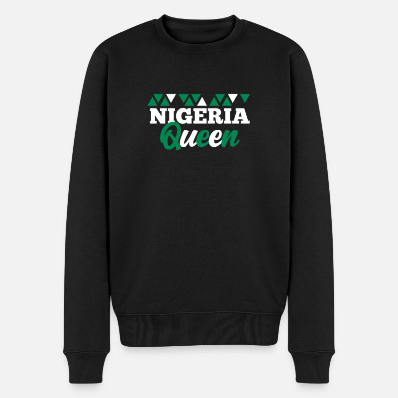 Nigeria - Männer Premium Bio Pullover - Schwarz
