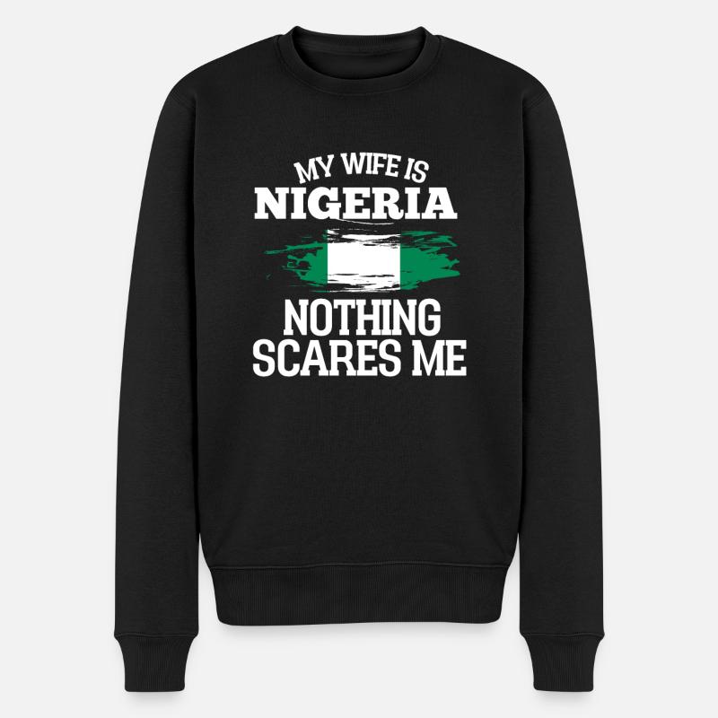 Nigeria - Männer Premium Bio Pullover - Schwarz