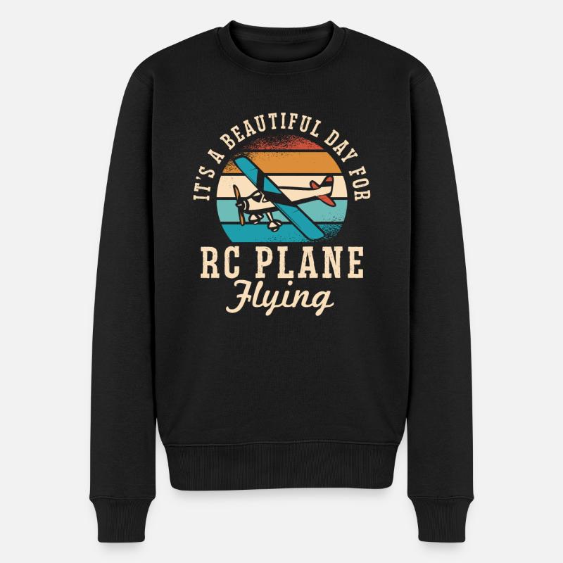 Ferngesteuertes Flugzeug Modellflugzeug - Männer Premium Bio Pullover - Schwarz