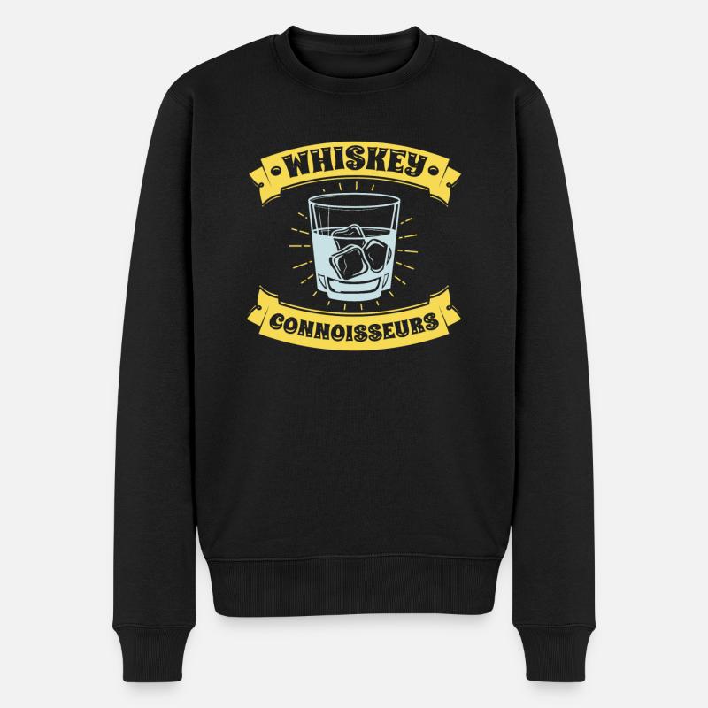 Whisky Whiskey Kenner - Männer Premium Bio Pullover - Schwarz