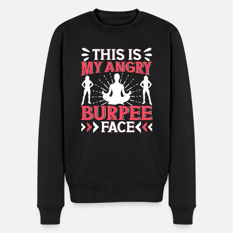Burpees Übungen Workout - Männer Premium Bio Pullover - Schwarz