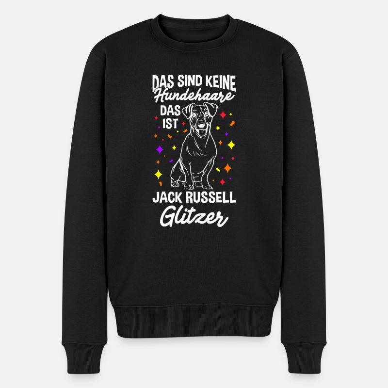 Das Sind Keine Hunde Haare Das Ist Jack Russell Gl - Männer Premium Bio Pullover - Schwarz