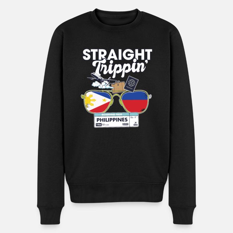 Straight Trippin' Philippines Vacation Tour - Männer Premium Bio Pullover - Schwarz
