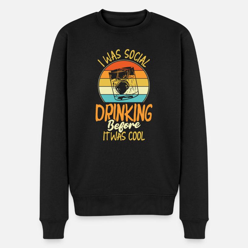 Whisky Whiskey Cool - Männer Premium Bio Pullover - Schwarz