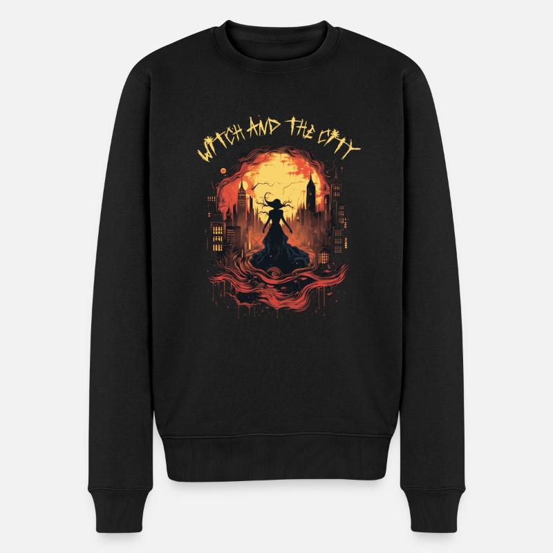 Ambiance effrayante d’Halloween - Pull Premium bio Homme - noir
