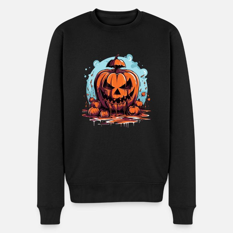 Ambiance effrayante d’Halloween - Pull Premium bio Homme - noir