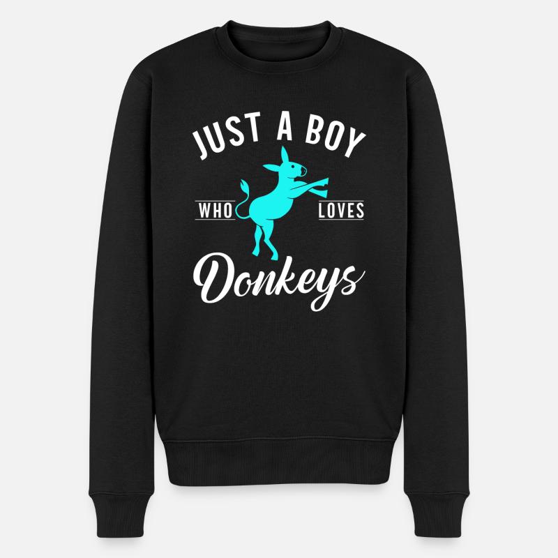 Donkey Lover Gifts - Männer Premium Bio Pullover - Schwarz