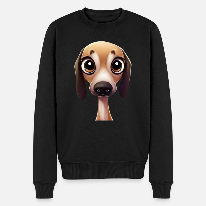 Anmutige Windhund-Pose - Männer Premium Bio Pullover - Schwarz