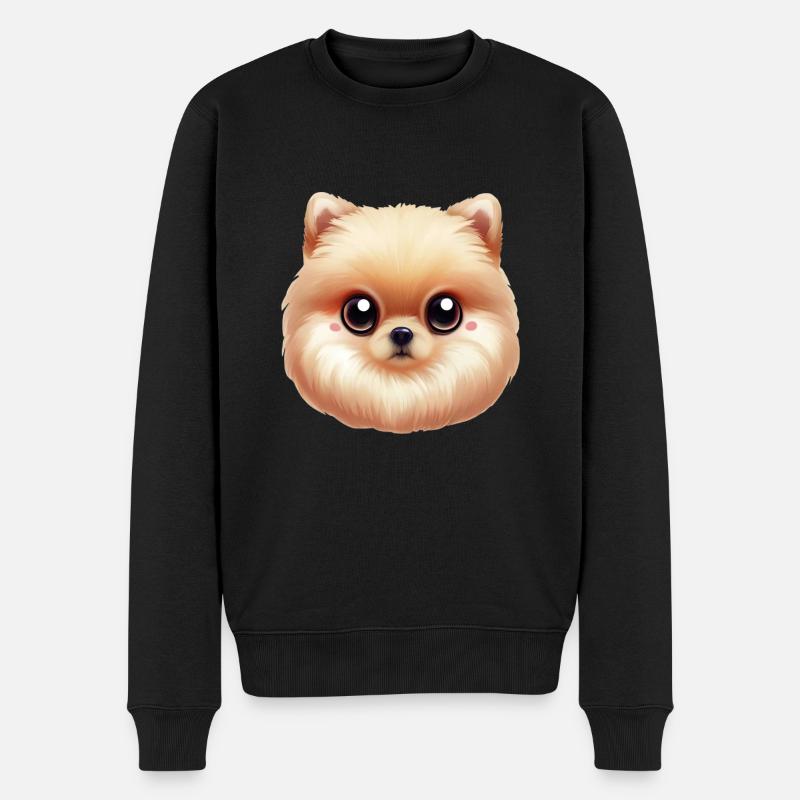 Verspieltes pommersches Kunstwerk - Männer Premium Bio Pullover - Schwarz