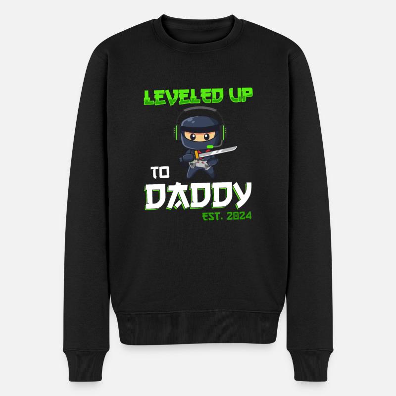 Nivelé jusqu’à papa 2024 - Pull Premium bio Homme - noir