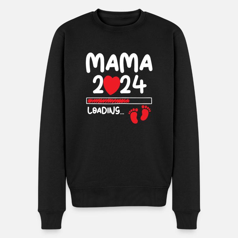Mama Loading 2024 - Männer Premium Bio Pullover - Schwarz