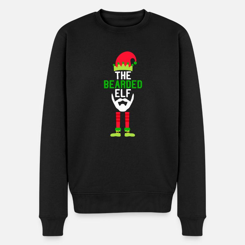 Der bärtige Elf Passende Familiengruppe Weihnacht - Männer Premium Bio Pullover - Schwarz