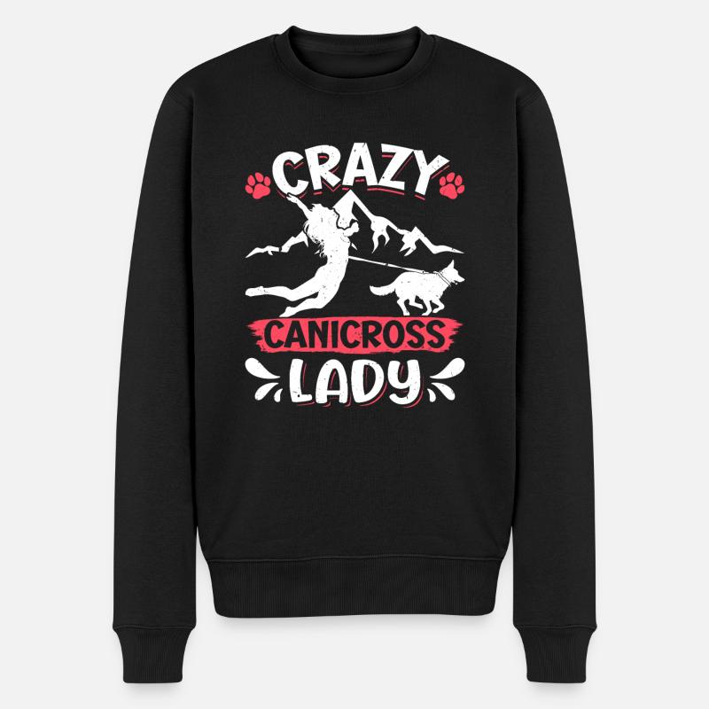 Dog running Canicross Design - Männer Premium Bio Pullover - Schwarz
