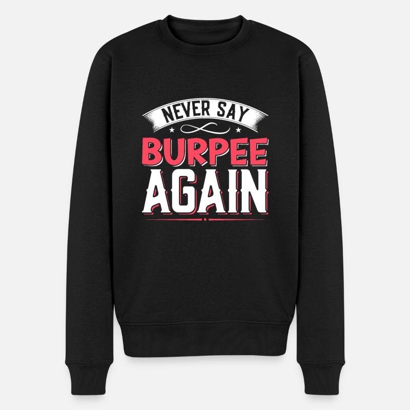 Burpees Exercises Workout - Men's Premium Organic Jumper - black