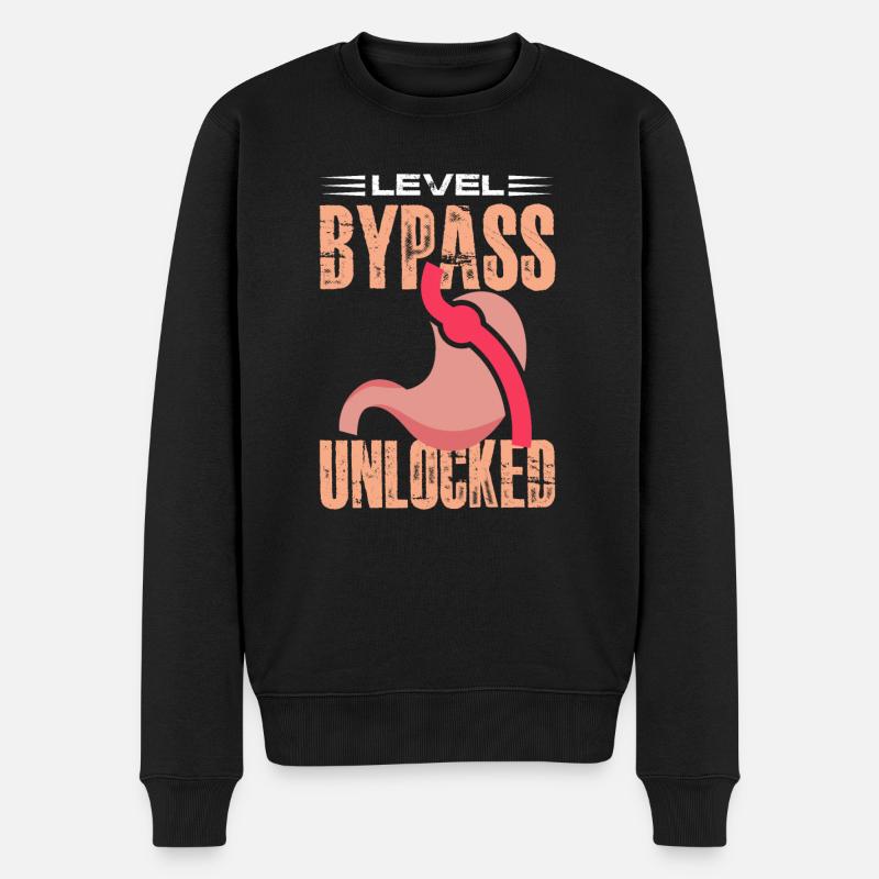 Level bypass unlocked gastric bypass - Männer Premium Bio Pullover - Schwarz