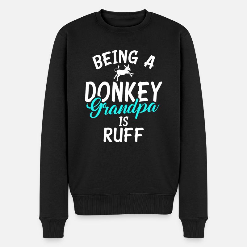 Donkey Lover Gifts - Männer Premium Bio Pullover - Schwarz