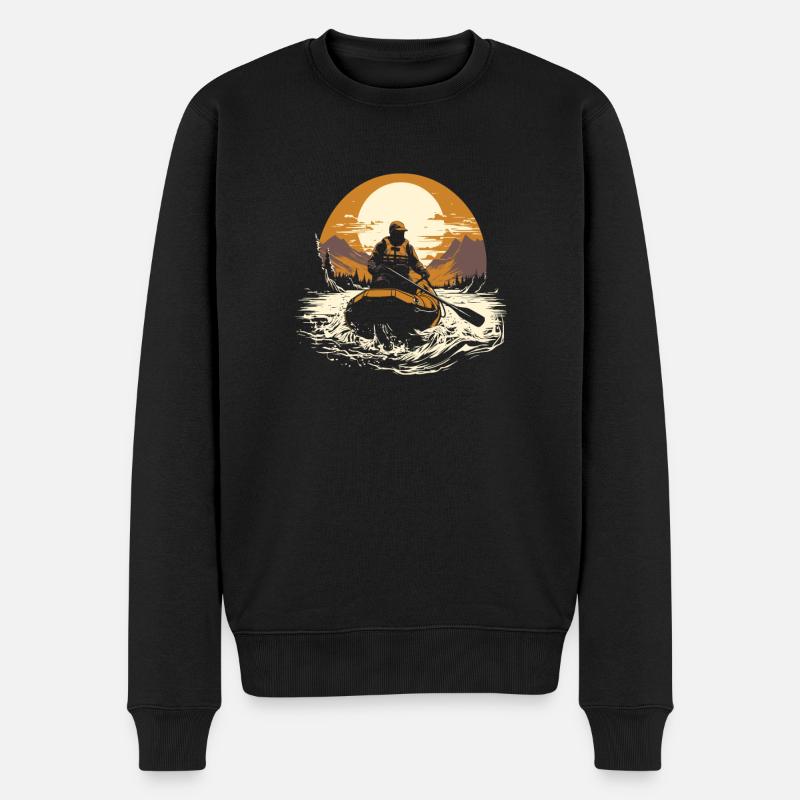 Rafting Sonne - Männer Premium Bio Pullover - Schwarz
