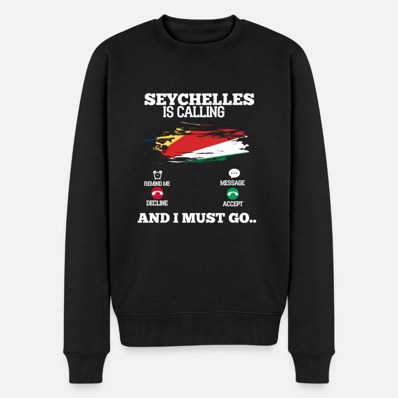Seychellen - Männer Premium Bio Pullover - Schwarz