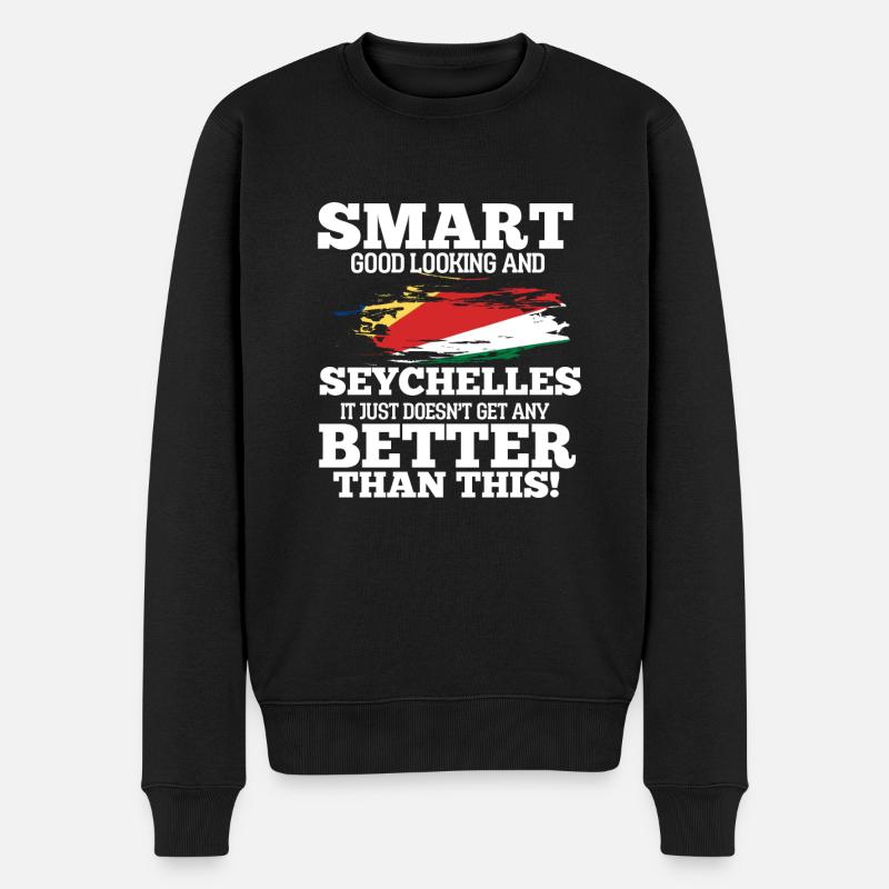 Seychellen - Männer Premium Bio Pullover - Schwarz