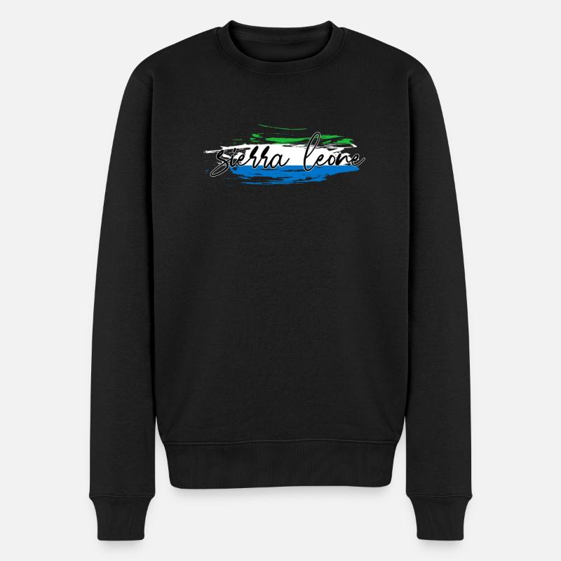 Sierra Leone - Männer Premium Bio Pullover - Schwarz