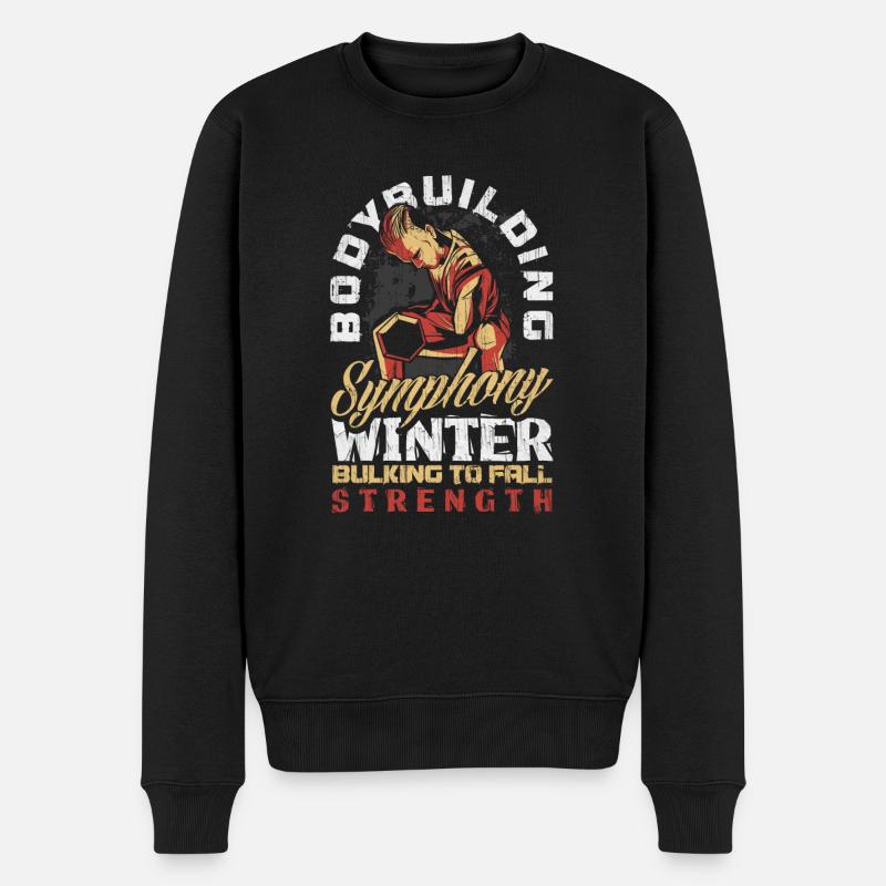 Bodybuilding Symphony Winter Bulking to Fall - Männer Premium Bio Pullover - Schwarz