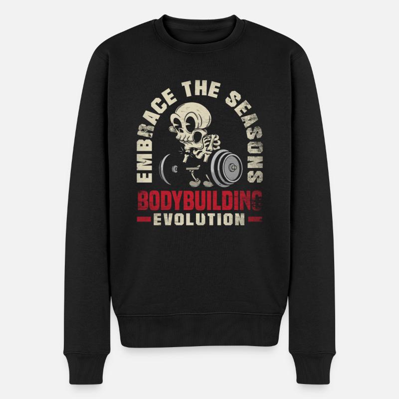 Embrace the Seasons Bodybuilding Evolution - Männer Premium Bio Pullover - Schwarz