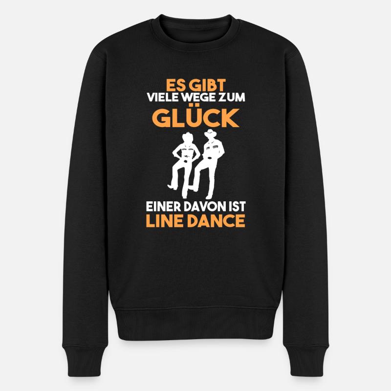 Line Dance Tänzer - Männer Premium Bio Pullover - Schwarz