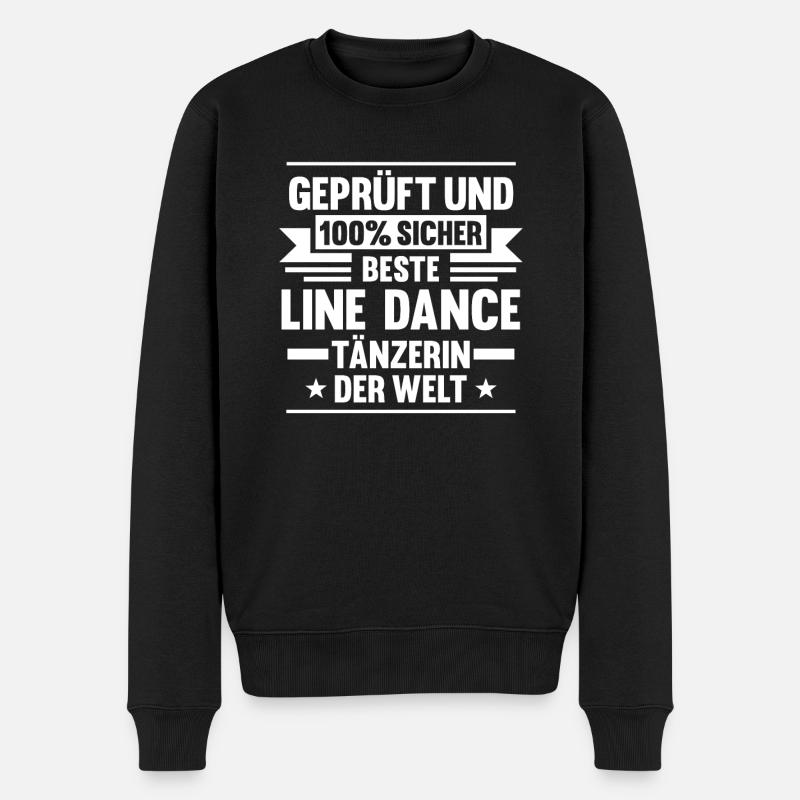 Line Dance Tänzer - Männer Premium Bio Pullover - Schwarz