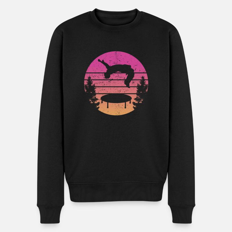 Trampoline Retro Backflip - Men's Premium Organic Jumper - black