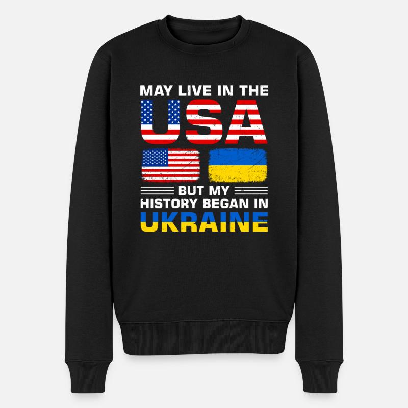 Usa-flagge Amerika Senegalesische Flagge - Männer Premium Bio Pullover - Schwarz