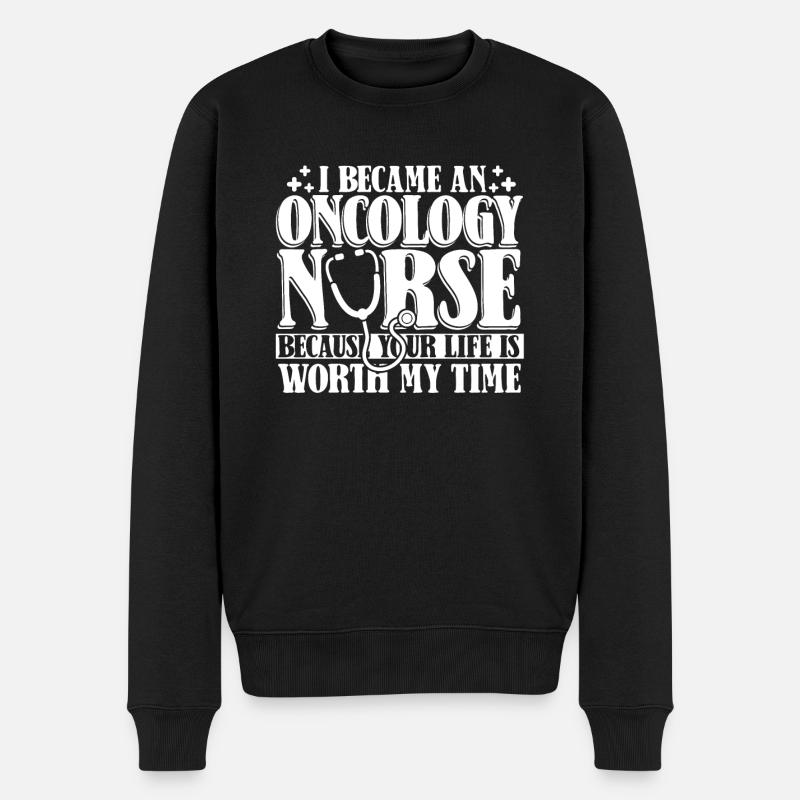 Krankenschwester Leben - Männer Premium Bio Pullover - Schwarz