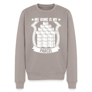 Paketzusteller Paket Haus Paketbote - Männer Premium Bio Pullover - Taupe - Vorne - Nico (187cm)