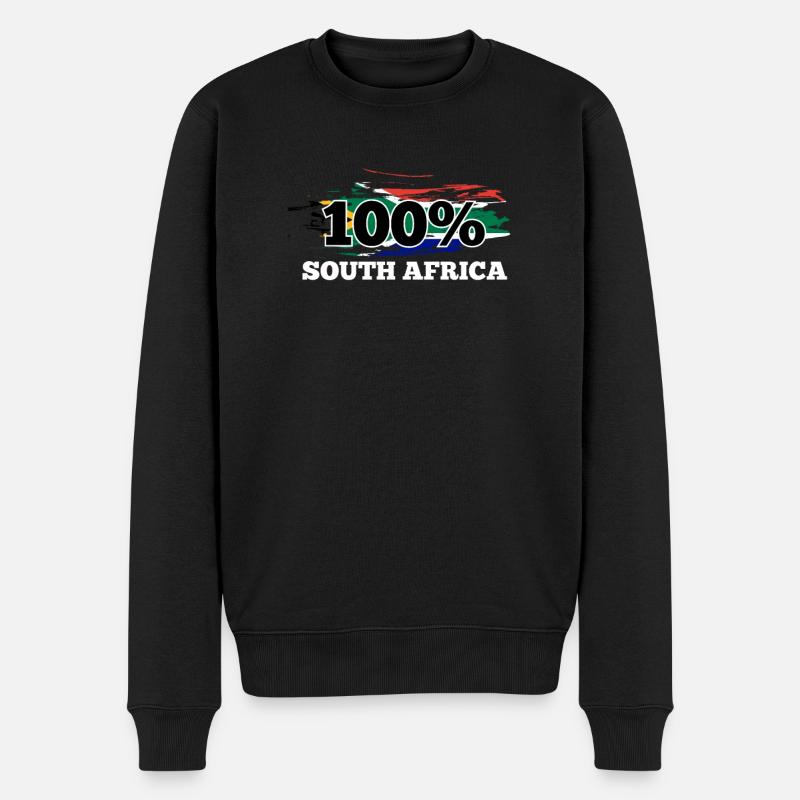 Südafrika - Männer Premium Bio Pullover - Schwarz