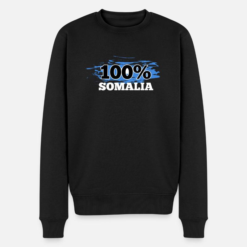 Somalia - Männer Premium Bio Pullover - Schwarz
