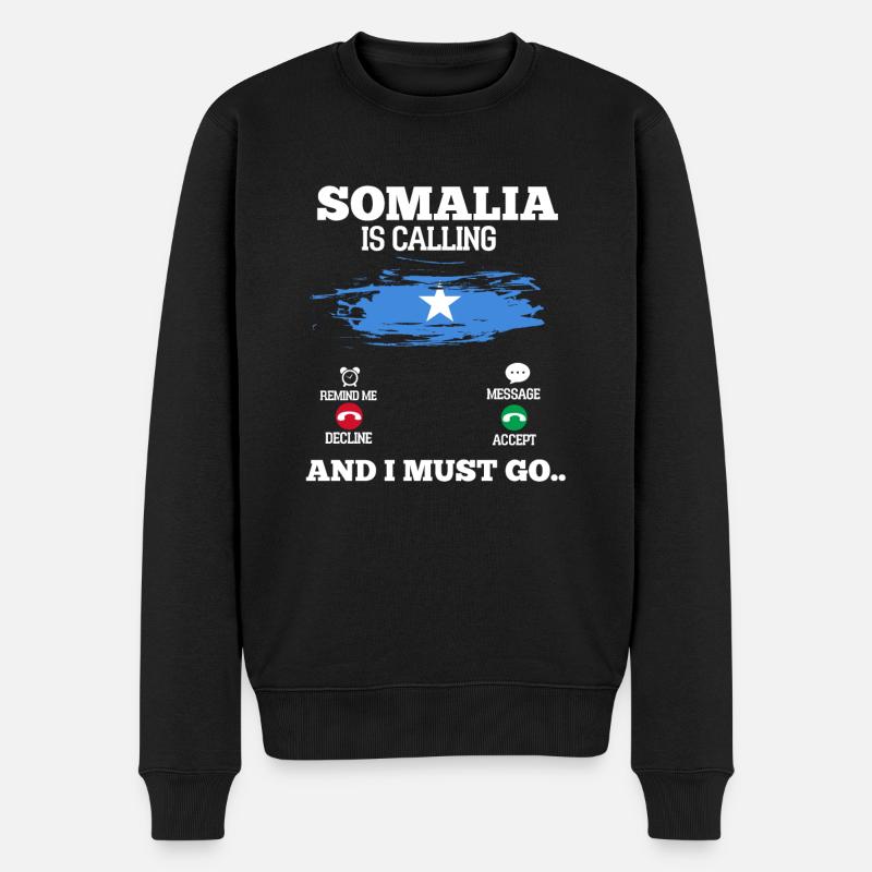 Somalia - Männer Premium Bio Pullover - Schwarz