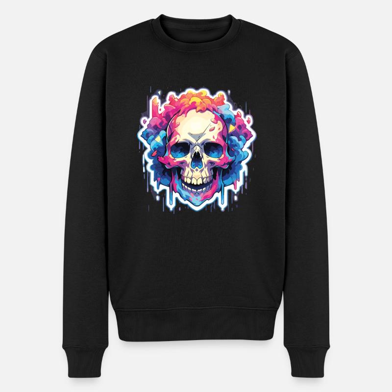 Totenkopf - Männer Premium Bio Pullover - Schwarz