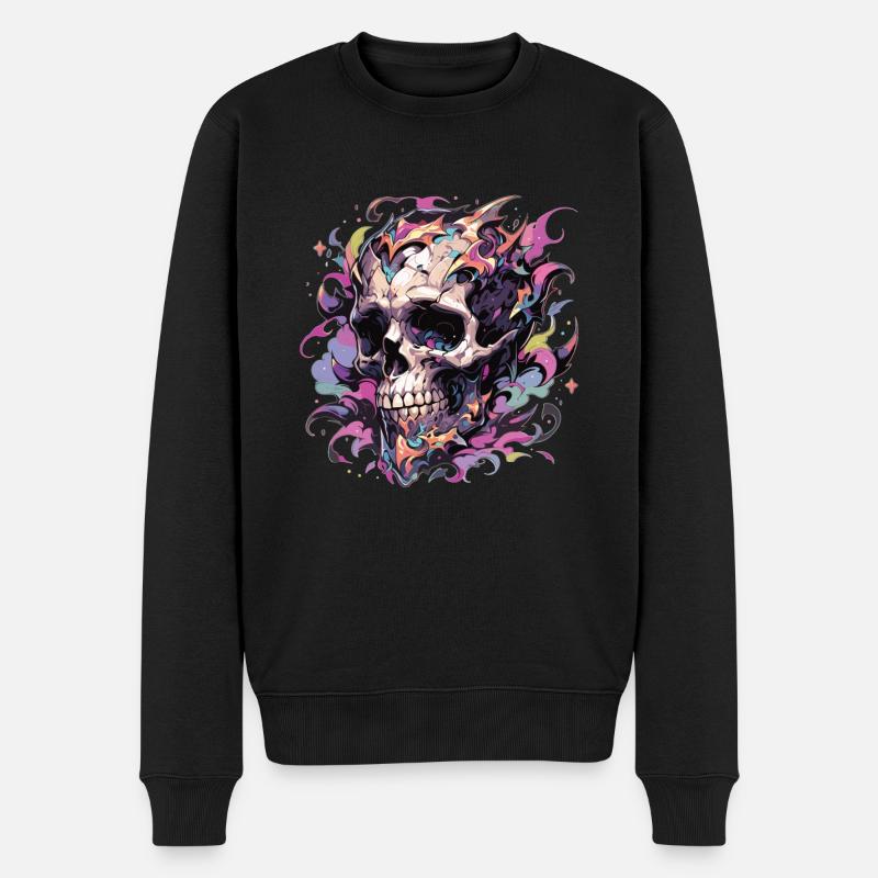 Totenkopf - Männer Premium Bio Pullover - Schwarz