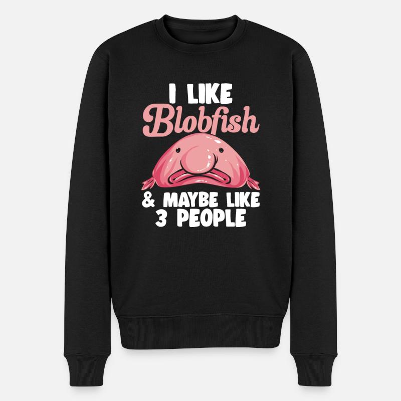 Poisson blob - Pull Premium bio Homme - noir