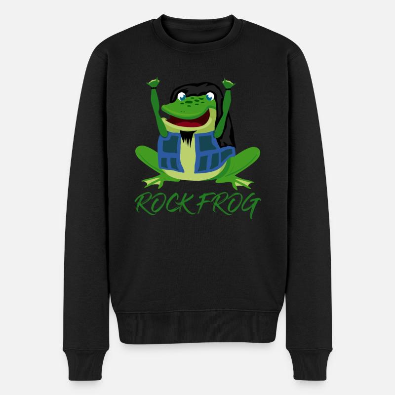 Frog Rock Musique Grenouilles - Pull Premium bio Homme - noir