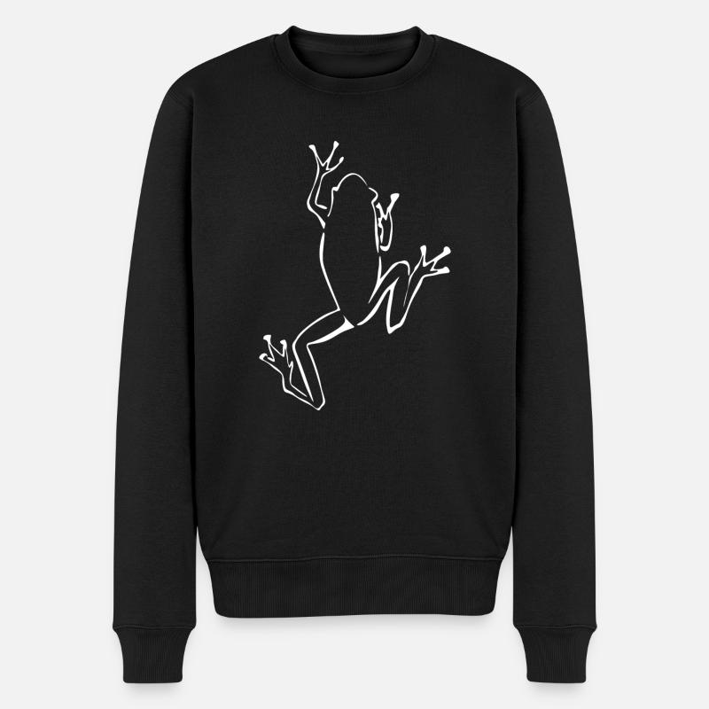 Frosch klettert Frösche - Männer Premium Bio Pullover - Schwarz