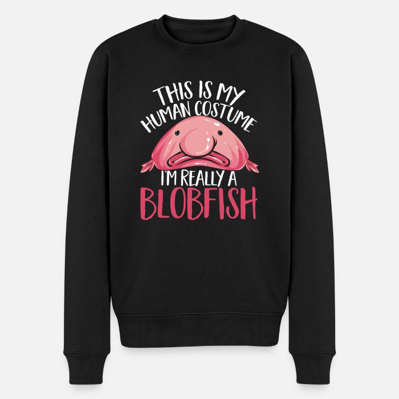 Blobfisch - Männer Premium Bio Pullover - Schwarz