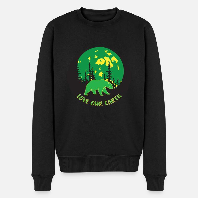 Love our earth - Männer Premium Bio Pullover - Schwarz